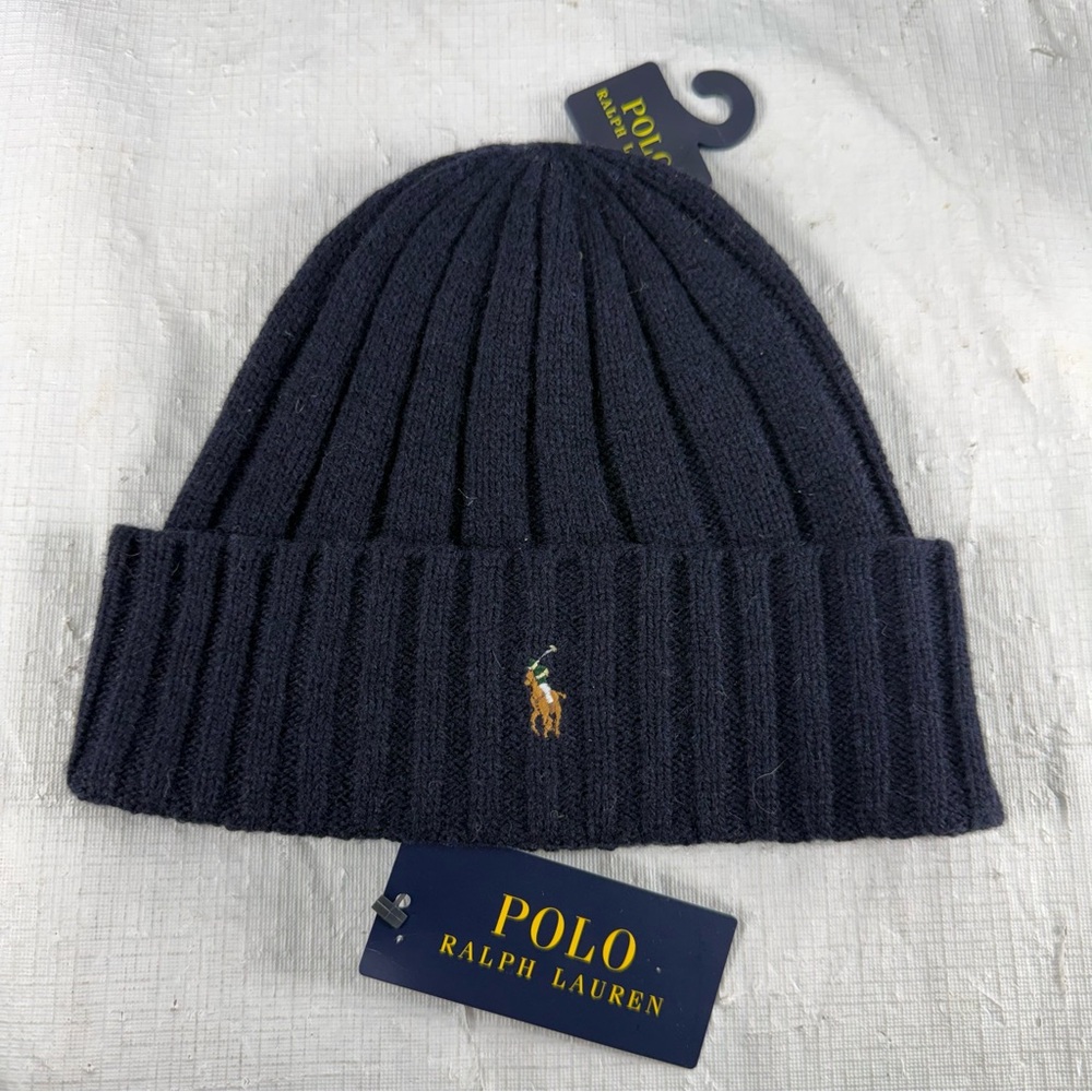 Polo Ralph Lauren Men's Skull Cap Beanie Winter Hat Color Navy O/S NWT